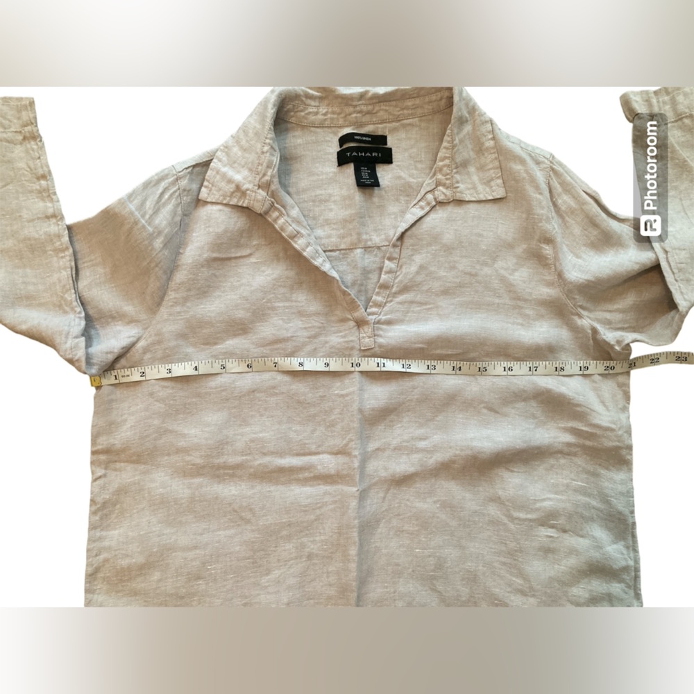 Tahari 100% Linen Pullover Tunic. Size Medium. - Picture 6 of 10
